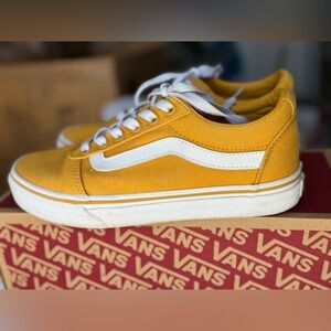 Vans Yellow Canvas Old Skool Sneakers with White Stripe